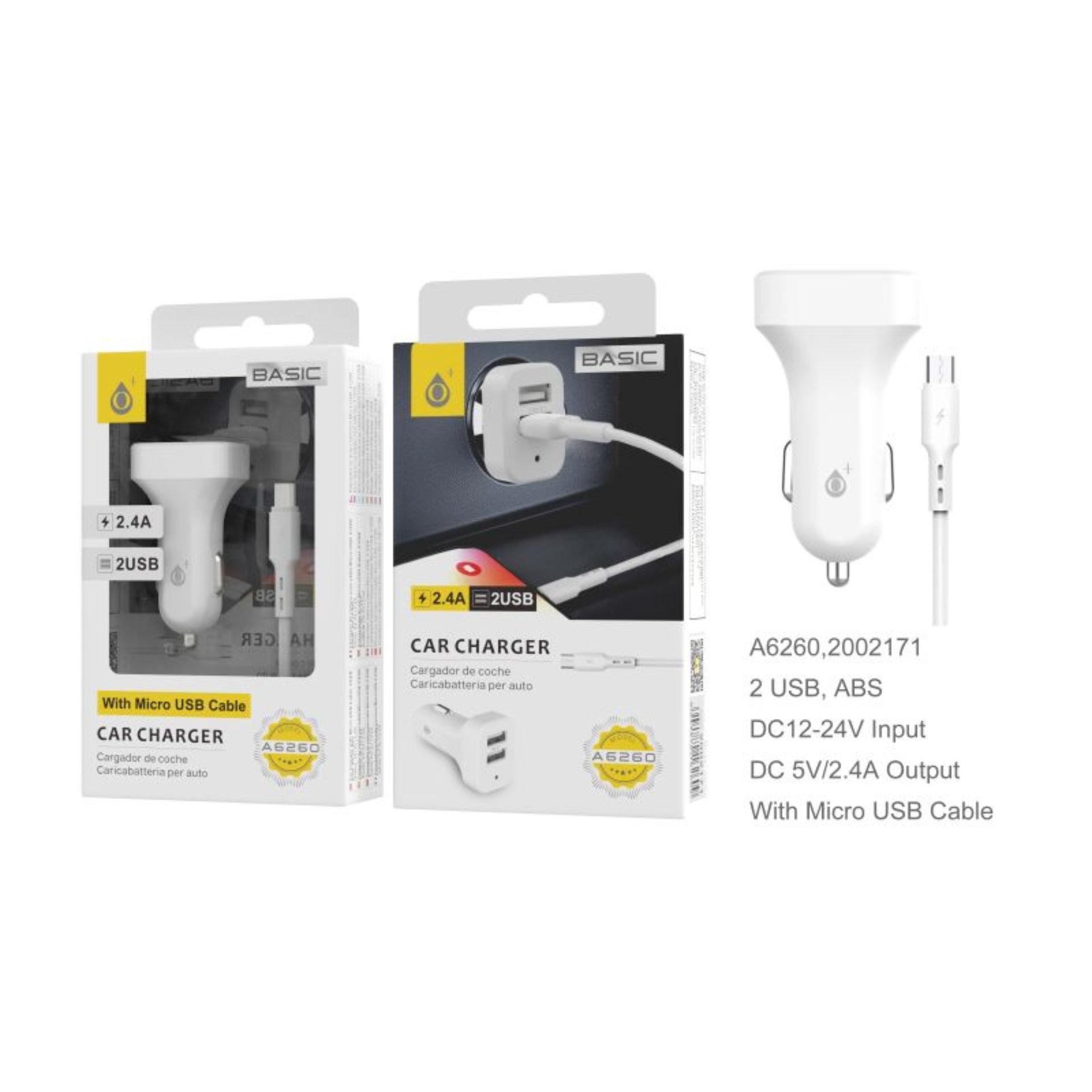 ONEPLUS CARICABATTERIA AUTO BASIC 2 USB 2.4A BIANCOOne Plus