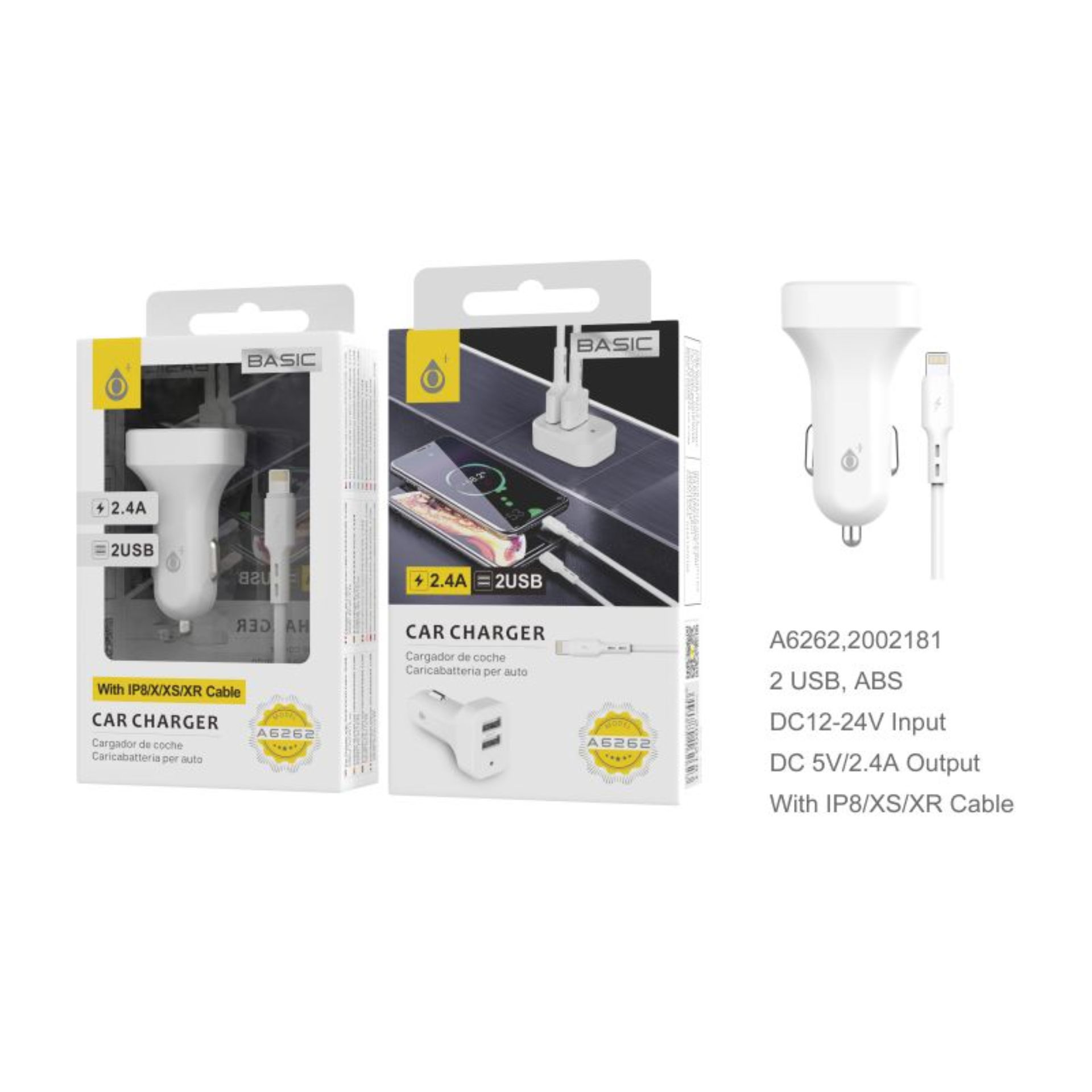 ONEPLUS CARICABATTERIA AUTO BASIC 2 USB 2.4A BIANCOOne Plus