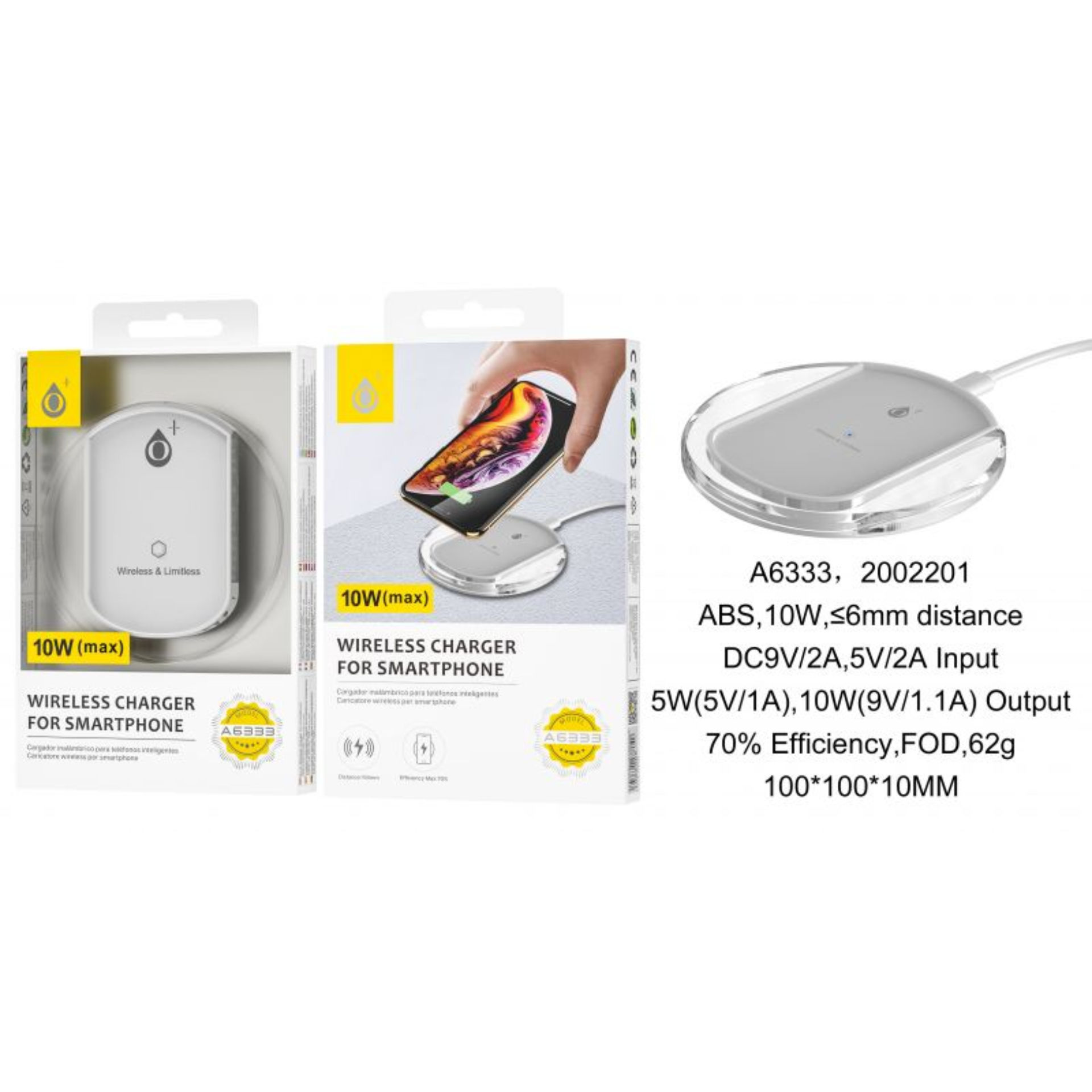 ONEPLUS CARICATORE WIRELESS 10W, CARICA RAPIDA,  BIANCOOne Plus