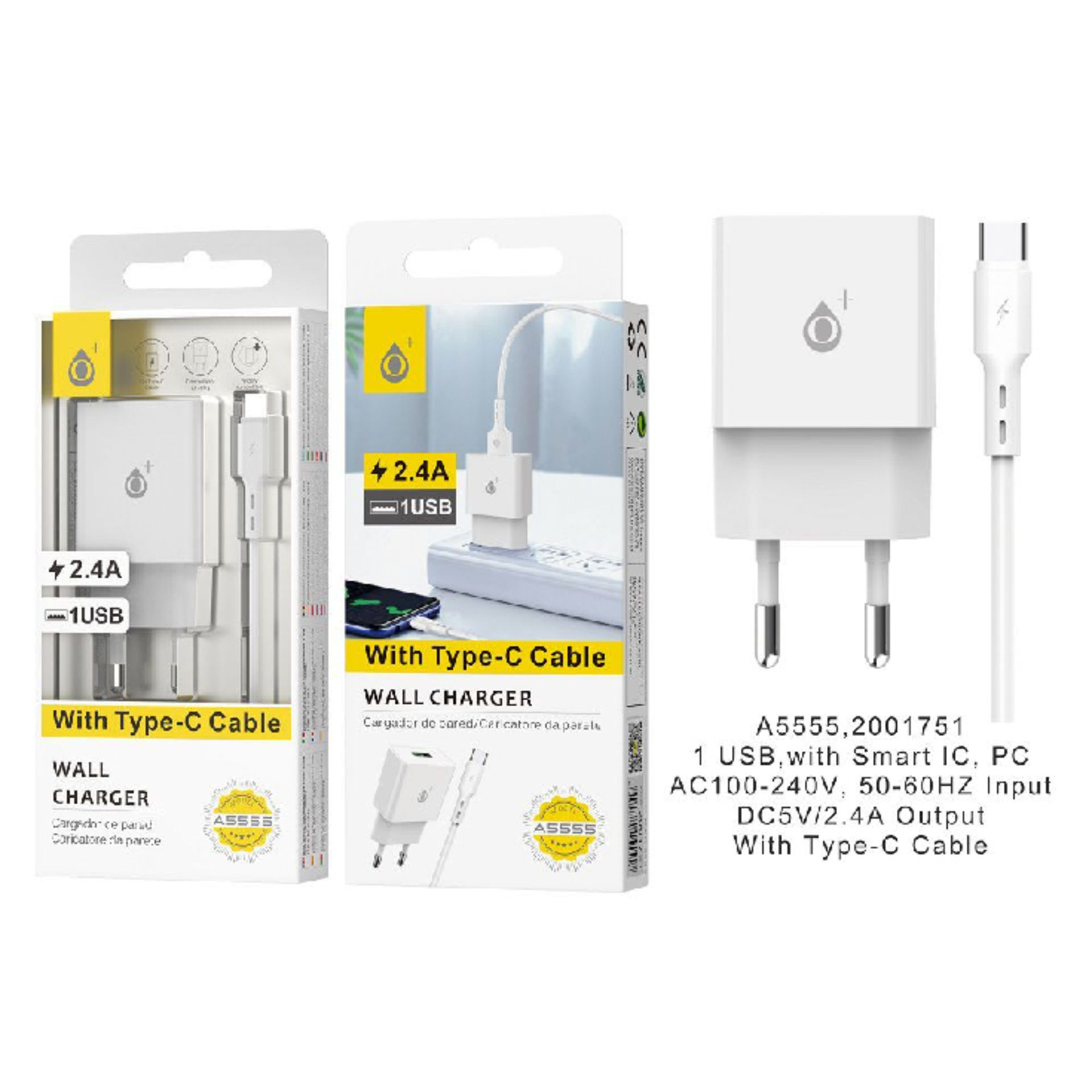 A5555 BL CARICATORE DI RETE JASPER CON CAVO PER TIOne Plus