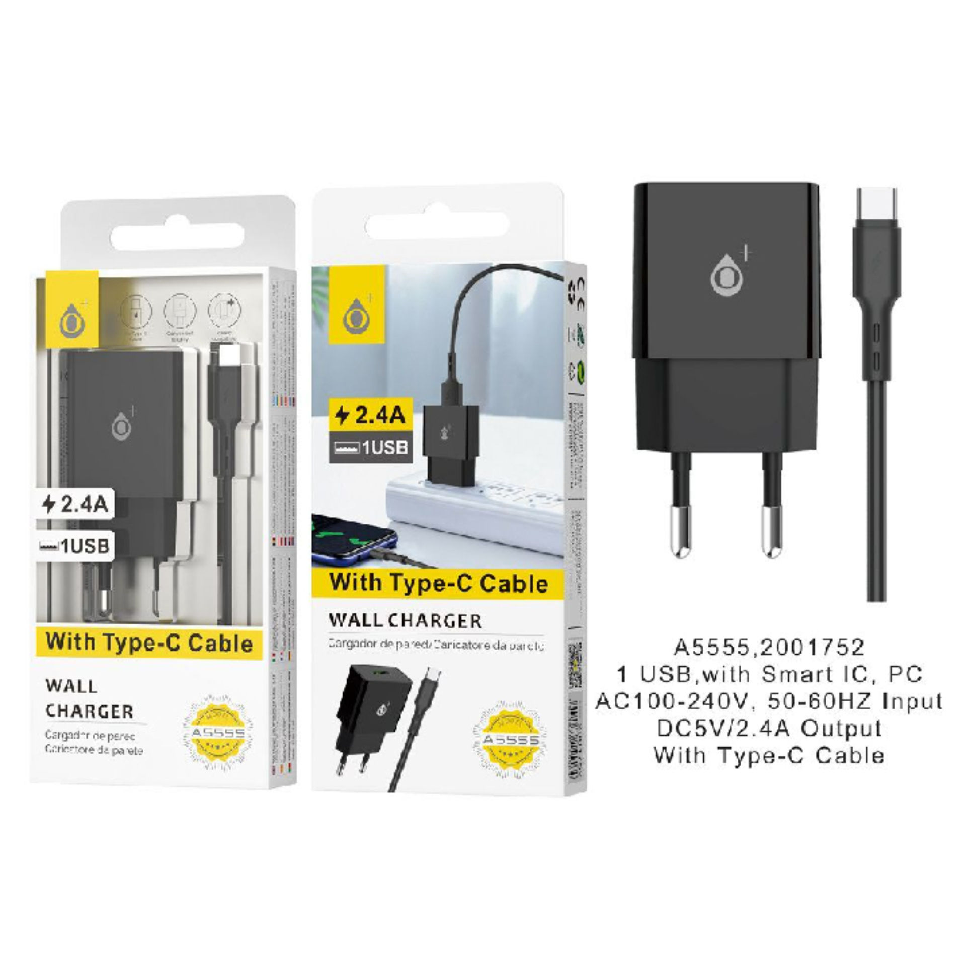 A5555 NE, CARICATORE DI RETE JASPE CON CAVO PER TIOne Plus