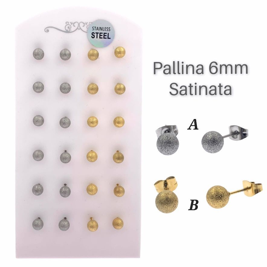 Orecchini Pallina Satinata Oro e Argento