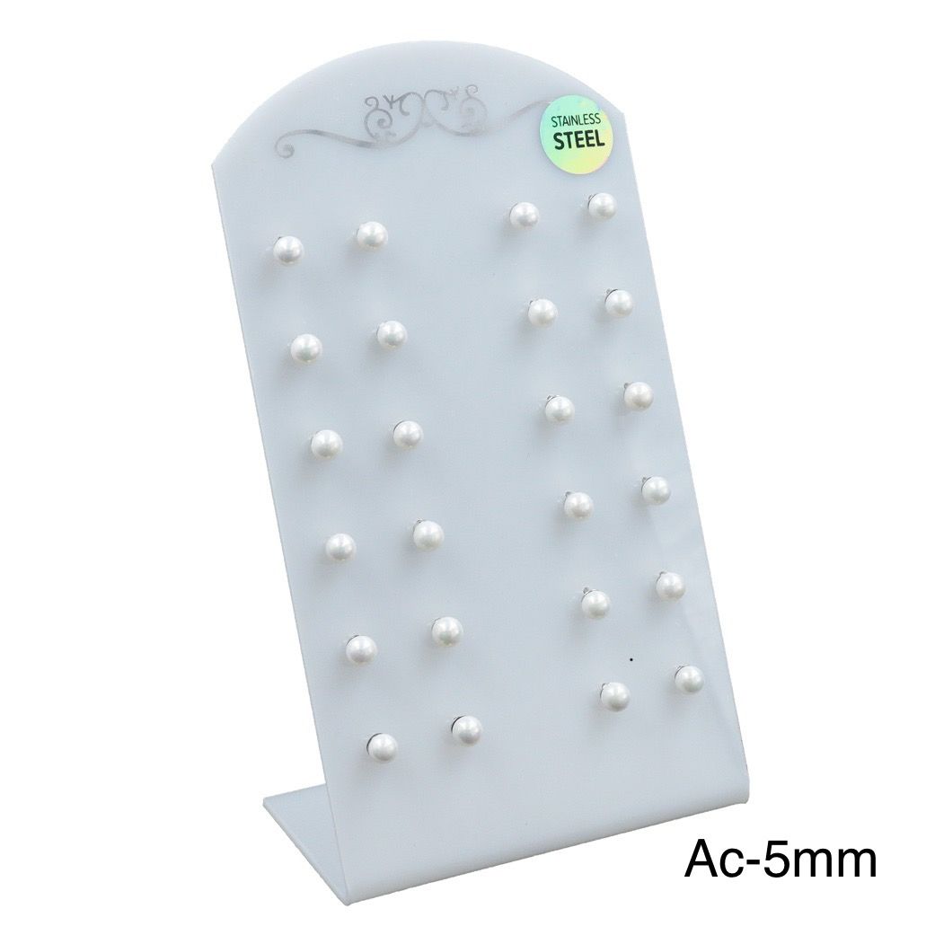 Orecchini Perla Sintetica Bianca 5mm