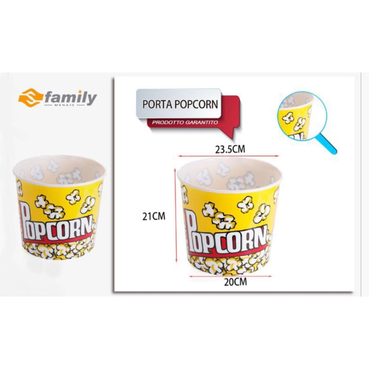 PORTA POPCORN 21*23.5*20CMFamily